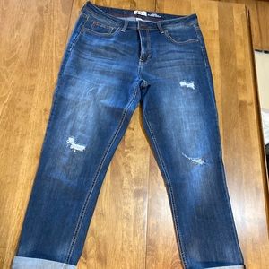 EV1 distressed boyfriend jeans. Size 12